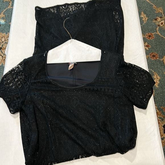Helene Blake Short Sleeve Black Formal Dress Sz 16 Black lace w/lining Like new - Picture 8 of 8